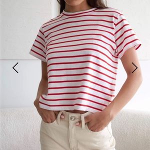 AYR SNO CONE IN HOT SAUCE tee shirt red striped tee shirt